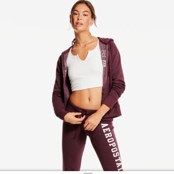 Aeropostale Block Letter Cinched Sweatpants - Picture 1 of 2